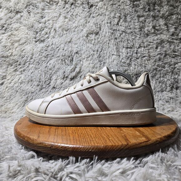 Adidas Cloudfoam Advantage Womens Size 11 White Leather Pearl/Rose Gold DA9524 - Picture 11 of 12